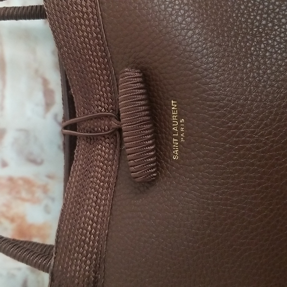 New Saint Laurent Patti Leather Tote Bag - Picture 5 of 14